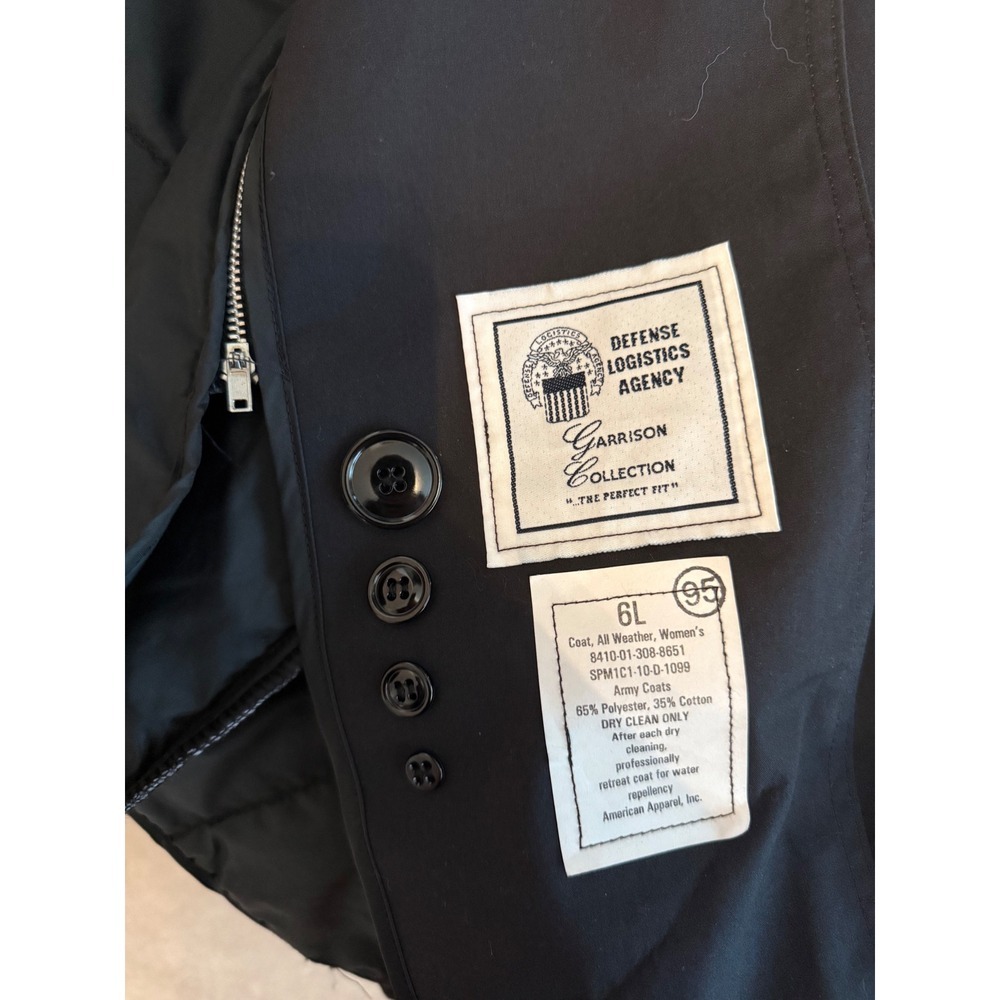 Black Trench Coat Women 6L Military - Picture 4 of 4